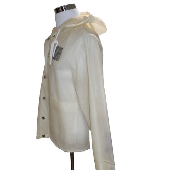 PROENZA SCHOULER Pocket Detail Rain Jacket Snap Clear Hooded Coat One Size OS - Picture 3 of 14